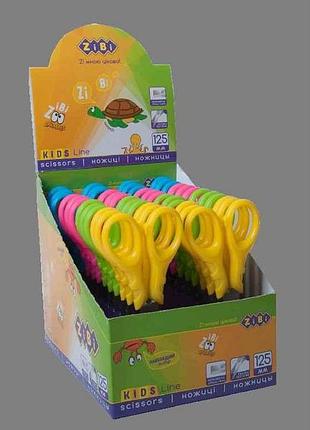Ножницы детские 125мм с пластамиками, fantasy ассорти, kids line zb.5022 тм zibi