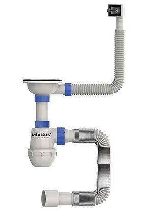 Сифон для кухні з нерж. сіткою, гнучкий перелив sk-02-a 3 1/2 x40 тм mixxus