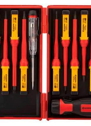 Ku набор диэлектрических отверток universal fit intertool 14 ед для электромонтажных работ с изолирова uni2l_k 3