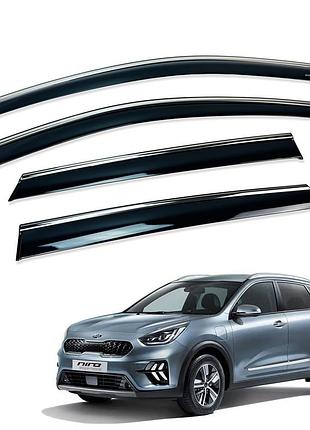 Д/в kia niro 2016-2021 нерж. з хром полоскою (hawk)