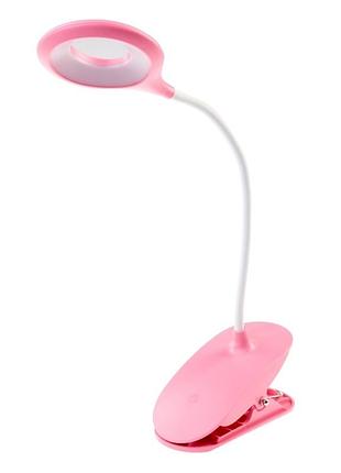 Настольная лампа на гибкой ножке на прищепке sl-80 3w pink brille 32-952