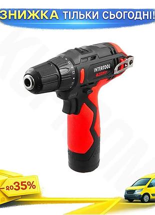 Ku аккумуляторный шуруповерт intertool universal fit 12в 30нм для работы с саморезами и болтами дрель uni2l_k