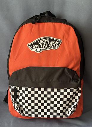 Vans wm realm backpack в расцветке paprika/checkerboard