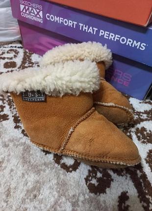 Детские кожаные, замшевые пинетки-угги just sheepskin