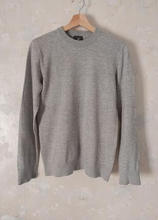 Лонгслів h&m s 44р., сірий, бавовна