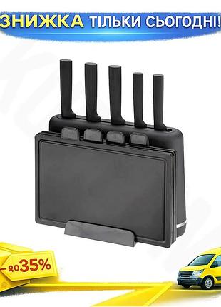 Ku набор ножей с universal fit досками maestro 5 ножей 4 доски черный кухонные ножи для готовки и наре uni2l_k