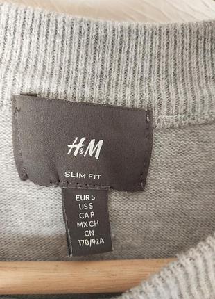 Лонгслив h&amp;m s 44р., серый, хлопок 6