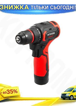 Ku аккумуляторный шуруповерт intertool universal fit 12в 2ач li-ion безщеточный для дома и ремонта дре uni2l_k