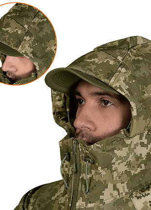 Ku куртка мужская теплая universal fit cm stalker softshell пиксель для военнослужащих осенняя ветроне uni2l_k 9