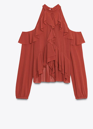 Блуза zara з воланами у стилі бохо