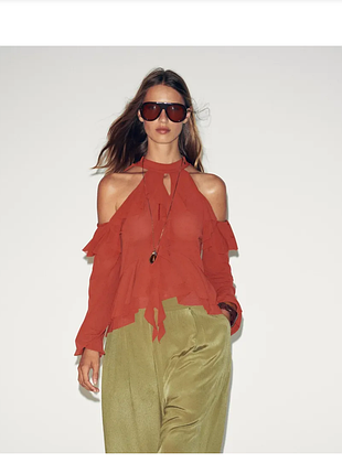 Блуза zara с воланами в стиле бохо 6