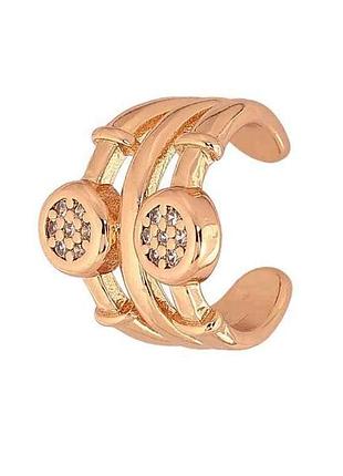 Серьги моно-кафа позолота 18k «узор с кристаллами» 290826 тм xuping
