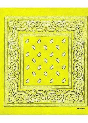 Бандана желтый классическая арт.1-14 р.55*55 тм shapki