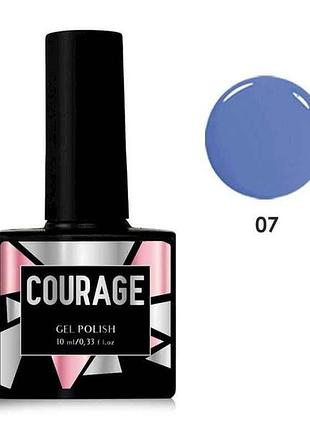Гель-лак 10мл для ногтей no007 бледно-синий тм courage