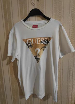 Оригинальная белая футболка guess (размер s)