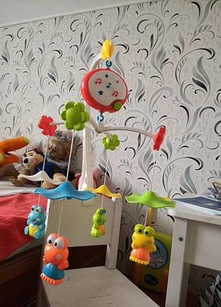 Дитячий музичний мобіль (карусель) на ліжечко — жабки