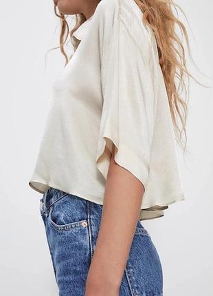Блуза zara бежева s/m 3