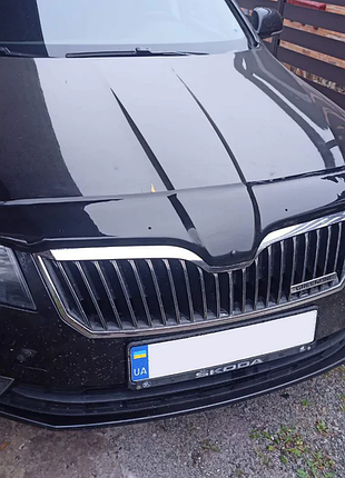 Дефлектор капота (мухобойка) для skoda superb 2013+ (tan24)