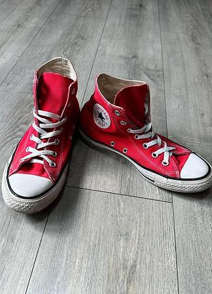 Высокие красные кеды converse all star конверсы 25 см/40