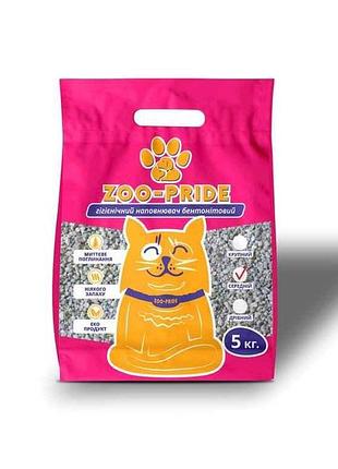 Наполнитель бентонитовый без ароматариджий 5кг тм zoo-pride