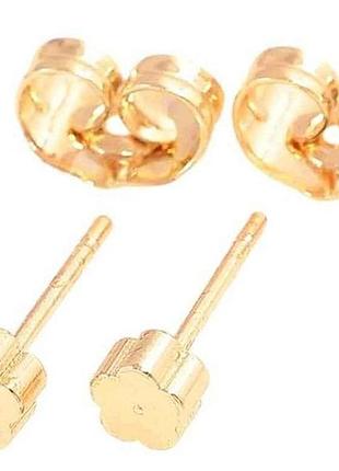 Сережки ml колір 18k пусети квіточки (278085) тм xuping
