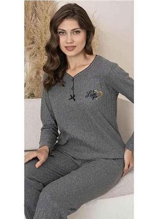 Пижама женская кашемир арт.p0169-8538t р.m серый тм mody