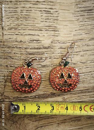 Тыква тюльпу halloween хеллоуин серьги 4
