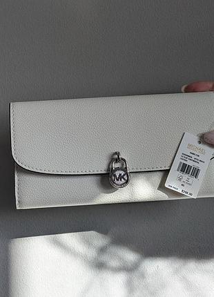 Michael kors hamilton large continental wallet — білий шкіряний гаманець