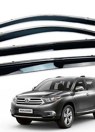 Д/в toyota highlander 2008-2014 нерж. з хром полоскою (hawk)