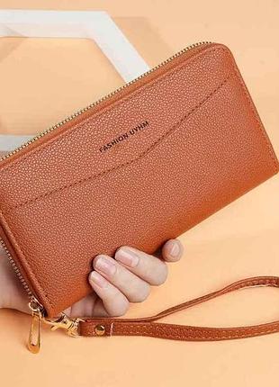 Кошелек женский 20*11*2,5см рыжий нейлон 655-1 тм китай