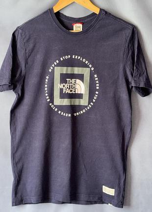 Темно-синя бавовняна футболка від the north face