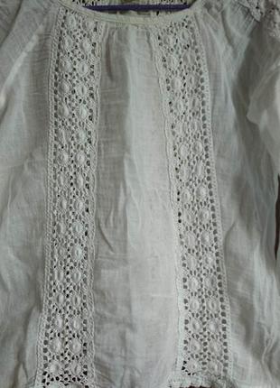 Супер стильна тонюсінька блуза декорована натуральним мереживом4 фото