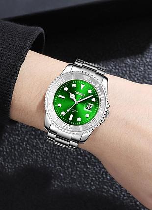 Skmei 9295sign silver-green 4