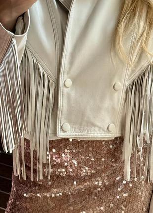Шкіряна куртка boho style , бахрома 5