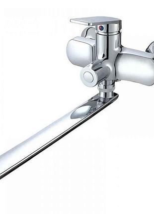 Змішувач настінний хром lucas-006 euro set chrome (з шлангом, лійкою та кронштейном) тм plamix
