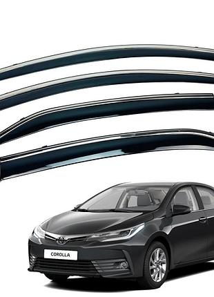 Д/в toyota corolla 2013-2018 нерж. з хром полоскою (hawk)