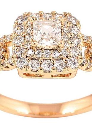 Каблучка позолота 18k «інкрустація цирконієм» (257278) р.16.5 тм xuping