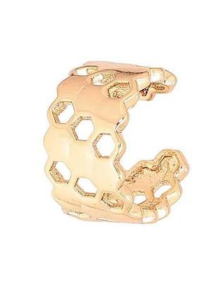 Серьги моно-кафа позолота 18k «узор соты» 290794 тм xuping