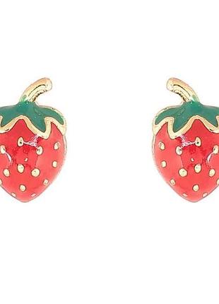 Сережки позолота 18k пусети «полунички» 283700 тм xuping