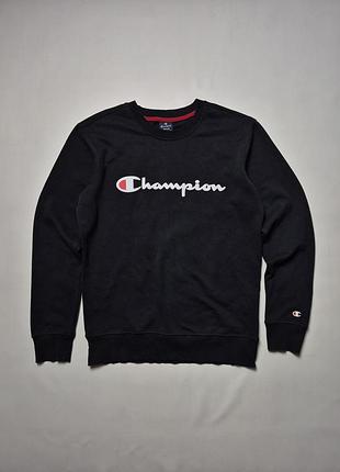 Черный свитшот champion с логотипом кофта свитшот размер m