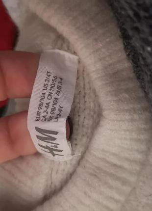 Теплая кофта h&amp;m на 3-4 года 98 104 см 2