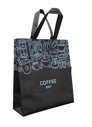 Еко сумка coffee day концентрат чорний 290x330х(2*50)(1*30) 500мм тм rendpak