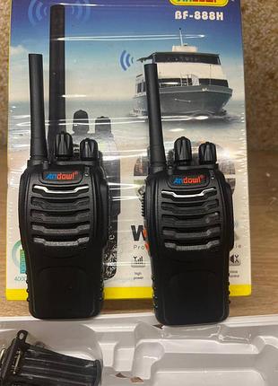 Комплект из 2 раций andowl bf-888h — для рыбалки, туризма, стройки и работы