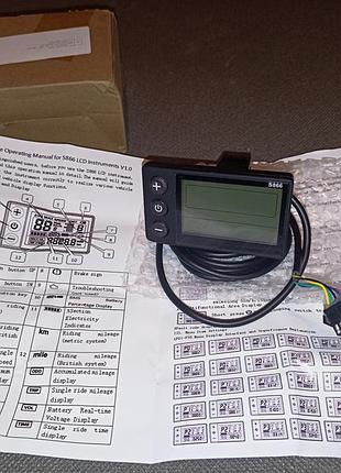 Дисплей для электровелосипеда led - s866 на 5, 6, 7 pin