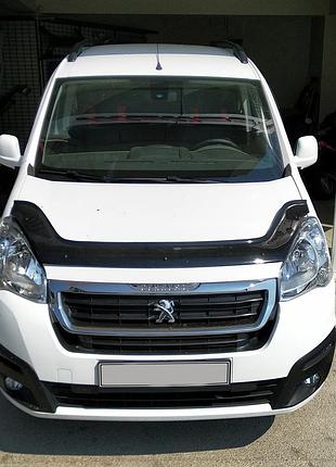 Дефлектор капота (мухобойка) для peugeot partner 2015+ (tan24)