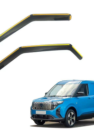 Дефлекторы окон (ветровики) ford tourneo courier 2023+ вставні (hawk)