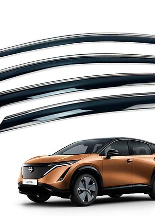 Д/в nissan ariya 2022+ нерж. з хром полоскою (hawk)