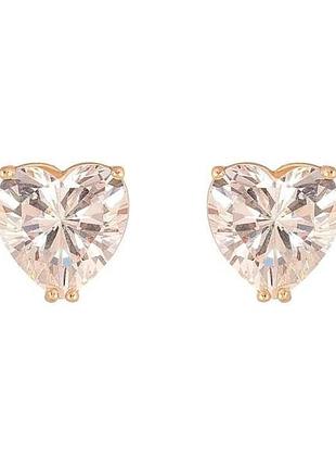 Сережки пусети ml 18k кристальні серця 10х10мм 303599 тм xuping