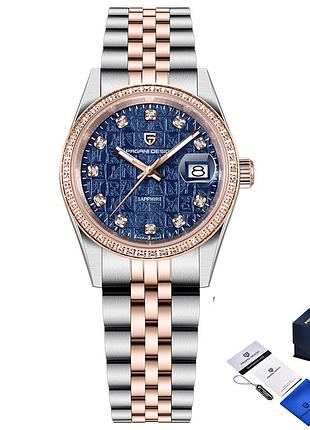 Pagani design pd-1794l silver-rose gold-blue