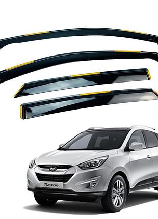 Ветровики для hyundai tucson ii 2010-2015 ix35 вставные (hawk)